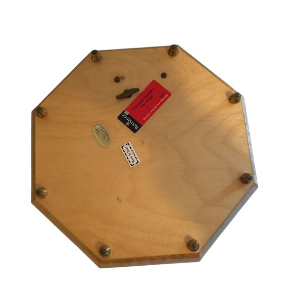 Vintage Reuge Swiss Music Jewelry Box Octagonal Design Floral Inlay & Velvet - Picture 9 of 15